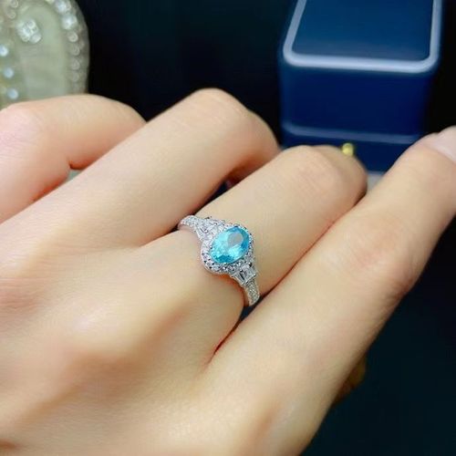 Bague En Argent Sterling 925 Incrustée D'apatite Naturelle Pour Femmes, Bijoux Fins Élégants Et Exquis, Style Ol, Support D Réglable