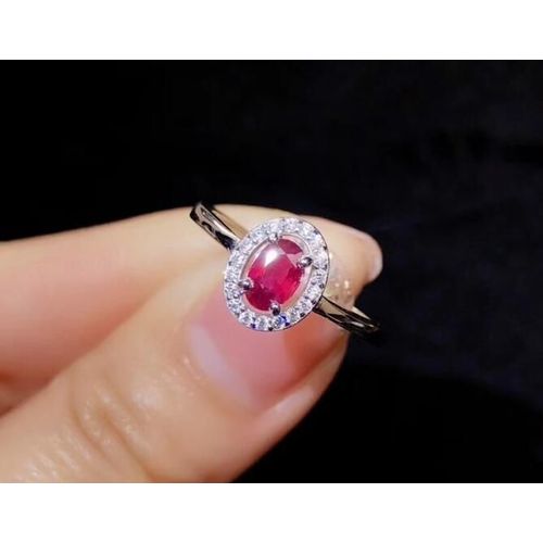 Bague En Argent Sterling 925 Incrustée De Rubis Naturel Pour Femme, Bijoux Boutique, Test De Support