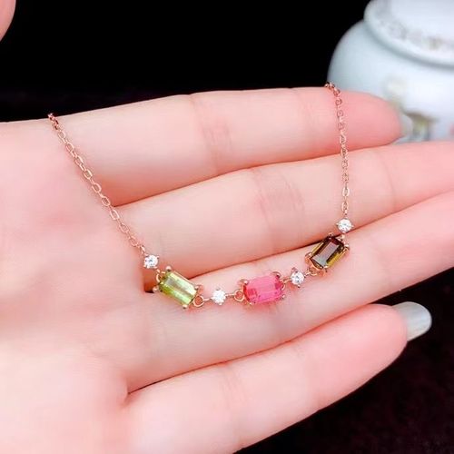 Bijoux Fins En Argent Sterling 925 Pour Femmes, Tourmaline Naturelle Incrustée, Bijou Carré Frais Et Populaire, Bracelet À Main, Support, Détection