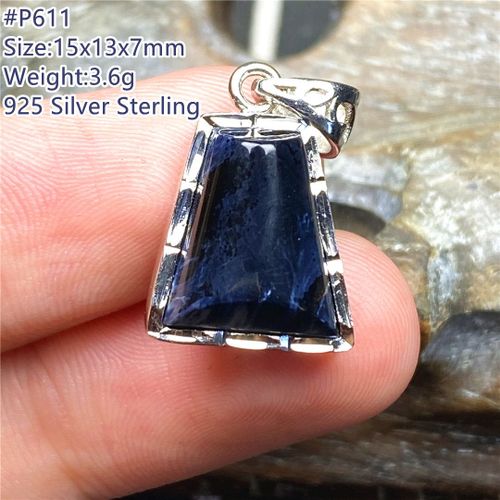 Pendentif Pietersite Bleu Naturel, Bijoux En Argent Sterling Pour Femmes Et Hommes, Perles En Cristal De Guérison De 15x13x7mm, Pierre Énergétique De La Jamaïque Aaaaa