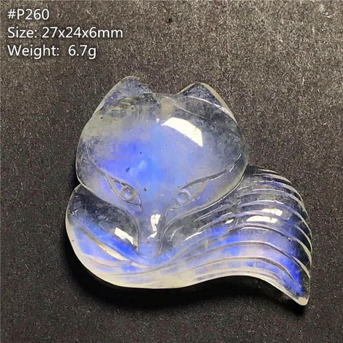 Pendentif En Pierre De Lune Naturelle, Renard Sculpté, Bijoux Pour Femmes Et Hommes, Perles En Cristal, Cadeau D'amour, Pierre Précieuse Jaune Bleu Clair Aaaaa