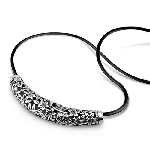 Collier Avec Pendentif Tubulaire Noir Pour Hommes Et Femmes, Chaîne En Argent Sterling 100% 925, Bijoux Punk Hip Hop, Simple, Tendance, Cadeau, Nouvelle Collection