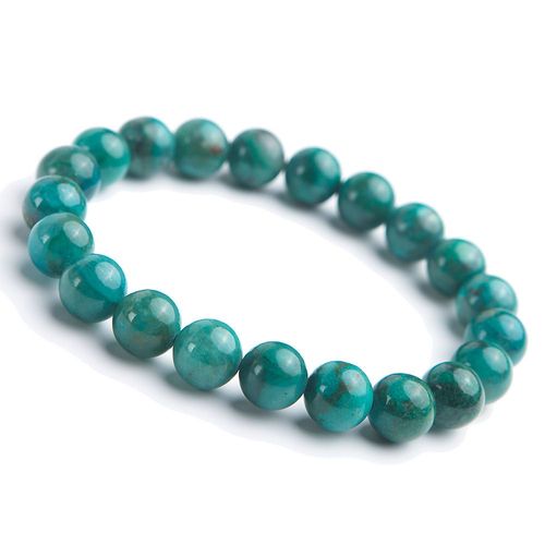 Bracelet En Malachite Verte Naturelle Pour Femmes, Bracelet En Cristal, Perles Rondes, Extensible, Reiki, 9mm