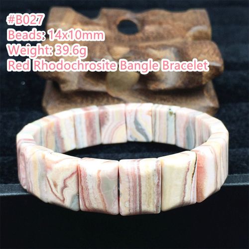 Bracelet En Rhodochrosite Rouge Naturel 14x10mm Pour Femmes Et Hommes, Perles En Pierre De Cristal, Cadeau D'amour De Guérison, Brins De Pierres Précieuses, Bijoux Aaaaa