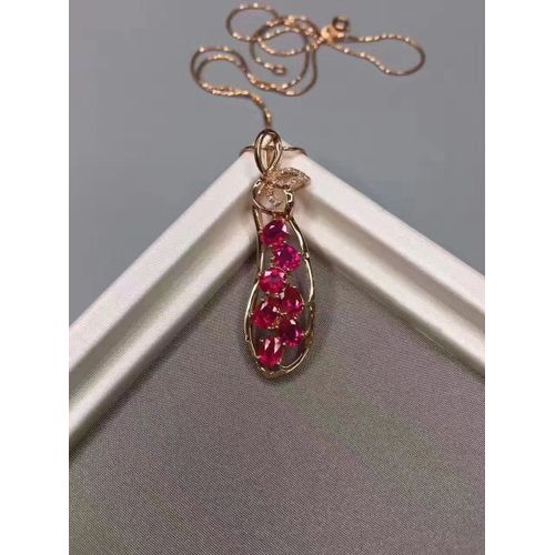 Bijoux Fins En Argent Sterling 925 Incrusté De Rubis Naturel, Collier Luxueux Pour Femmes, Pendentif De Support De Détection Exquis