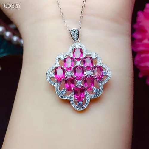 Bijoux En Argent Sterling 925 Incrustés De Topaze Rose Naturelle, Pendentif De Détection Classique Pour Femmes