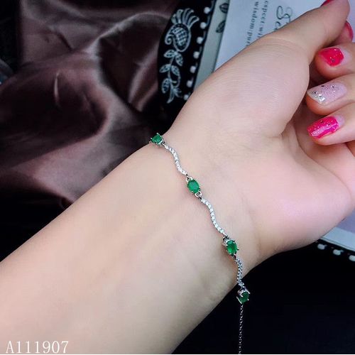 Bracelet En Argent Sterling 925 Incrusté D'émeraude Naturelle Pour Femmes, Support De Détection De Luxe, Nouvelle Collection