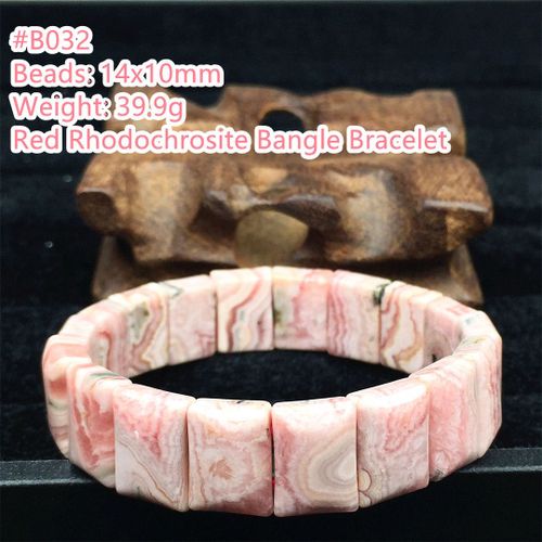 Bracelet En Cristal De Rhodochrosite Rouge Naturel, Bijoux Pour Femmes Et Hommes, Perles De Guérison, Cadeau D'amour, Brins De Pierres Précieuses Aaaaa, 14x10mm