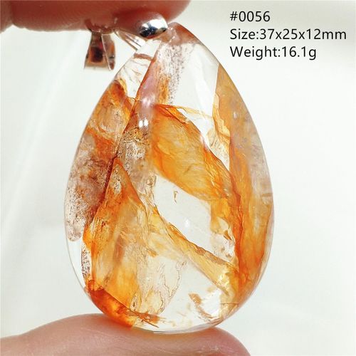 Collier Goutte D'eau Avec Pendentif Fantôme En Pierre Naturelle, Quartz Rouge Et Jaune Rare, Perle Transparente, Pour Femmes, Aaaaa