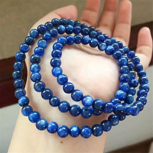 Bracelet Kyanite Bleu Naturel Véritable Pour Femmes Et Hommes, 6mm, Cristal Extensible, Perles Rondes, Pierres Précieuses, Bijoux, Brins Aaaaa, 108