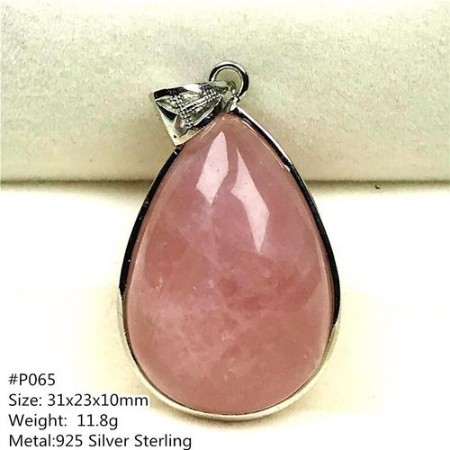 Pendentif En Quartz Rose Naturel De Madagascar Pour Homme Et Femme, Bijoux En Argent Sterling, Perles En Cristal Rose, Goutte D'eau, Pierre Précieuse Aaaaa
