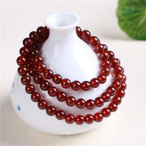 Perles Rondes En Cristal Grenat Rouge Orange Véritable, 3 Tours, Bracelet Pour Femmes 6mm 7mm, Collier, Bijoux À La Mode Aaaaa
