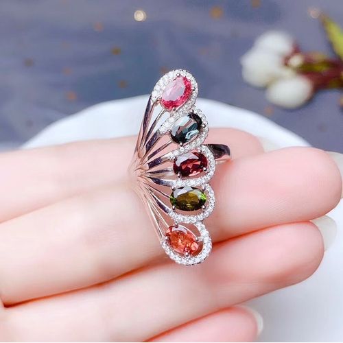 Bague En Argent Sterling 925 Incrustée De Tourmaline Naturelle, Bague De Luxe En Pierres Précieuses, Support De Détection Classique Pour Femmes