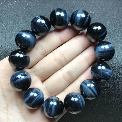 Bracelet ¿Il De Tigre Bleu Naturel, 18mm, Pour Femme Et Homme, Cadeau De Richesse, Perles Rondes Brésiliennes, Brins De Pierres Précieuses En Cristal, Bijoux Aaaaa