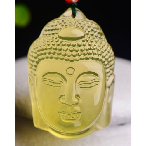 Pendentif Bouddhiste En Quartz Citrine Jaune Naturelle, 40x26x17mm, Pour Homme Et Femme, Collier De Perles De Richesse, Aaaaa