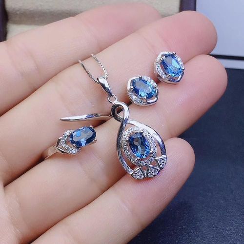Bague Pendentif Topaze Naturelle Incrustée En Argent Sterling 925, Bijoux Fins, Costume De Boucle D'oreille, Support Classique, Détection Exquise