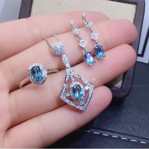 Collier En Argent Sterling 925 Incrusté De Topaze Naturelle, Bague, Boucle D'oreille, Costume De Soutien, Détection, Luxueux, Boutique De Bijoux