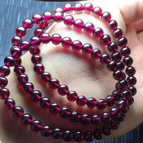 Bracelet En Pierre Naturelle Pour Hommes Et Femmes, Pierres Précieuses En Grenat Rouge Vin Véritable, 6mm, Perles Rondes, 3 Tours, Collier, Cristal, Aaaaa