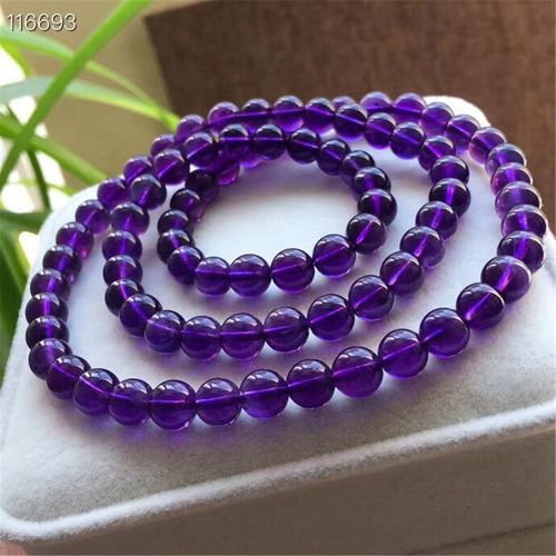 Bracelet En Cristal D'améthyste Naturelle Pour Femmes, 7mm, Bijoux En Pierre De Guérison, Perles Rondes Extensibles, Brins De Beauté, Aaaaa