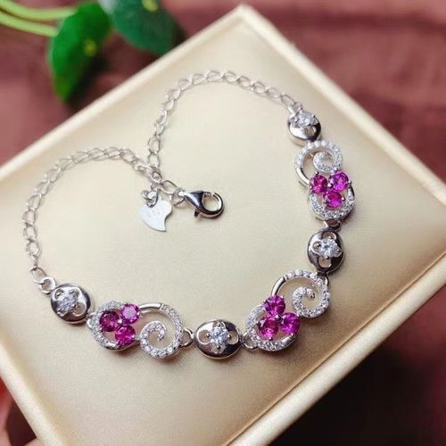 Bracelet De Soutien En Argent Sterling 925 Pour Femmes, Bijoux Fins, Incrustés De Pycorde Naturelle, Grenat, Élégant, Exquis, Gemme Végétale