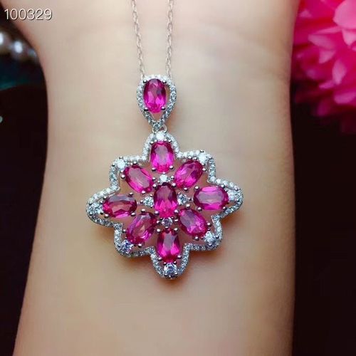Bijoux En Argent Sterling 925 Incrustés De Topaze Rose Naturelle, Pendentif De Détection Luxueux Pour Femmes