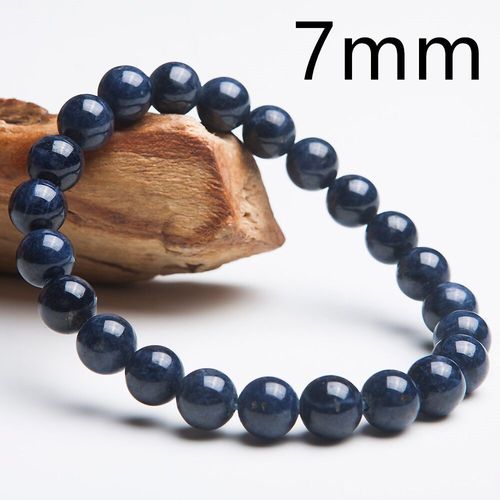 Bracelet De Pierres Précieuses En Saphir Bleu Naturel Véritable, Perles Rondes En Cristal Extensible Pour Femmes Et Hommes, 7mm, 8mm, 9mm, Aaaa