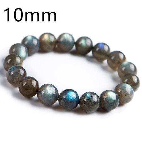 Bracelet De Perles Rondes En Cristal Labradorite Bleu Clair, Pour Femmes Et Hommes, Mode De Guérison, 11mm 12mm 13mm 14mm Aaaaa
