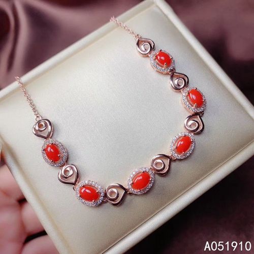 Bracelet En Argent Sterling 925 Incrusté De Corail Rouge Naturel Pour Femmes, Bijoux De Boutique, Détection De Soutien Exquise