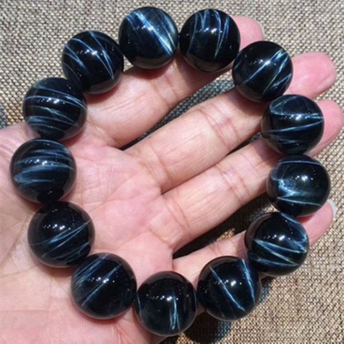 Bracelet En Pierres Précieuses ¿Il De Tigre Bleu Naturel, 18mm, 100% Bijoux De Faucon, Perles En Cristal Extensible, Aaaaa, Livraison Directe
