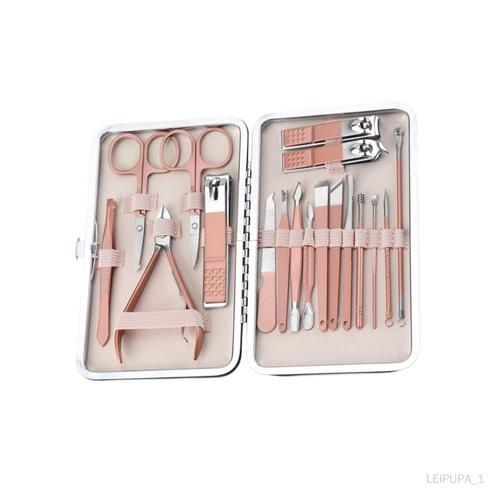 De Pédicure Coupe-Ongles Avec Étui De Toilettage Multifonctions Durables En Acier Inoxydable Pour Petit Ami Voyage En Plein Air Mari Maison , Aureate 18 Pièces 