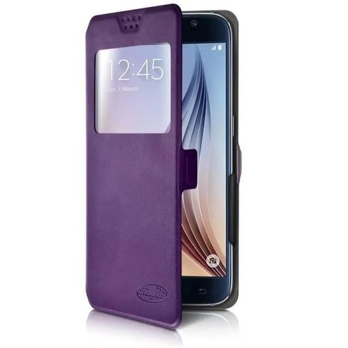 Etui S-View Universel M Couleur Violet Pour Huawei Y6 Pro 2017