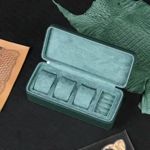 Boîte De Rangement Portable En Cuir Pu De Haute Qualité Avec Fermeture Éclair,Étui De Rangement Pour Rouleau De Montre,Présentoir À Bijoux,Boîte De Collecte,Évaluateurs De Vo - Type 3 Slots Jewelry #B