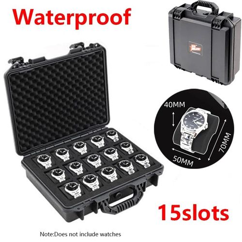 Boîtier De Montre En Plastique Abs Étanche,Boîte À Outils Portable,6/15 Emplacements - Type 15 Slot 3326