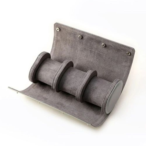 Boîte De Rangement Étanche En Cuir Pu Pour Montres De Voyage,Présentoir À Bijoux,Rouleau De Montre,Étui À 1/2/3 Emplacements,Rouge,Gris,Noir - Type Argent
