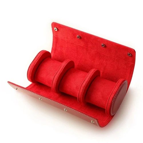 Boîte De Rangement Étanche En Cuir Pu Pour Montres De Voyage,Présentoir À Bijoux,Rouleau De Montre,Étui À 1/2/3 Emplacements,Rouge,Gris,Noir - Type Orange