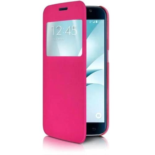 Coque Etui S-View Couleur Rose Pour Samsung Galaxy S6