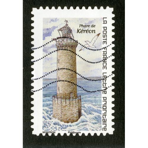 Timbre Oblitéré Phare De Kéréon, La Poste, France, Lettre Prioritaire, Montron