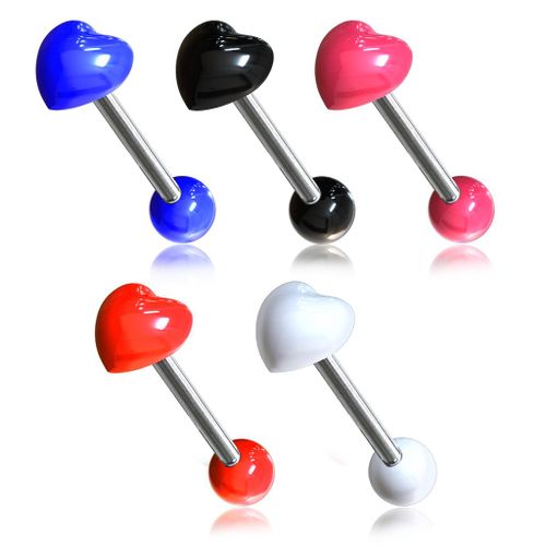 Lot 5 Piercings Langue Venus Coeur Acier Chirurgical Inoxydable Anti Allergique Barbell