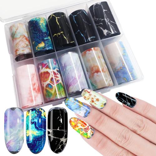 Nail Autocollant Transfert Foil Stickers 10 Rouleaux Ciel Étoilé Holographique Nail Décoration Accessoires D'ongle Nail Autocollant Transfert Foil Stickers Pour Nail Décoration 