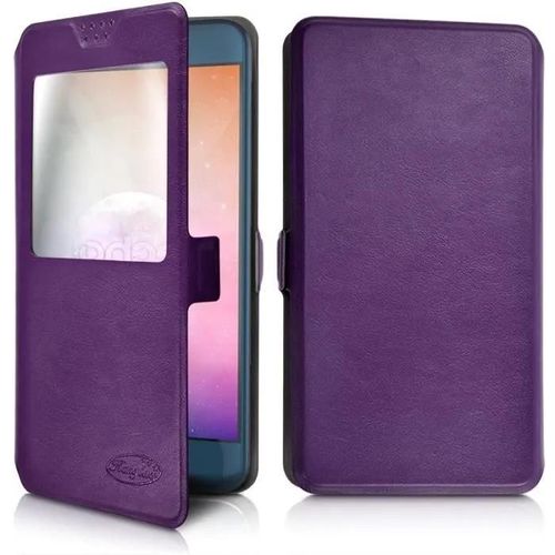 Etui De Protection - Logicom - S-View Universel M - Violet - Compatible Jusqu'à 15 Cm - Rabat