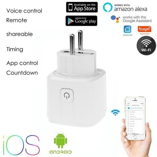 Prise Connectée Wifi Intelligente Contrôle Vocal Tuya Smart Life APP Alexa  Google home Android Ios
