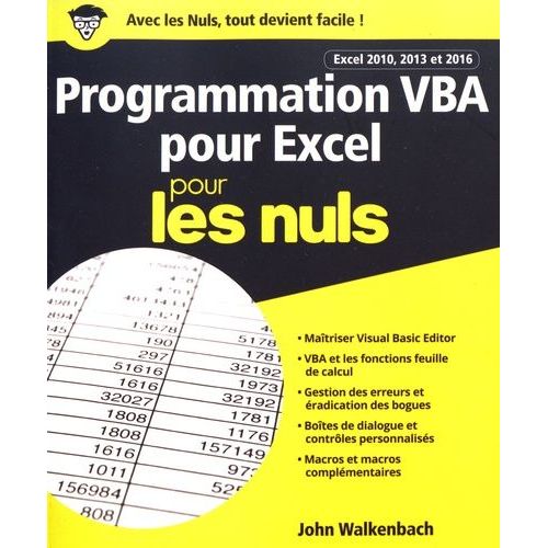 Programmation Vba Pour Excel 2010, 2013 Et 2016 Pour Les Nuls