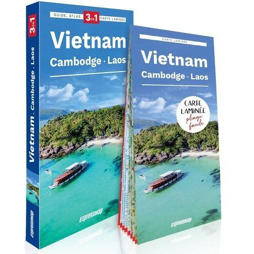 Vietnam, Cambodge Et Laos - Guide + Atlas + Carte Laminée 1/1 600 000