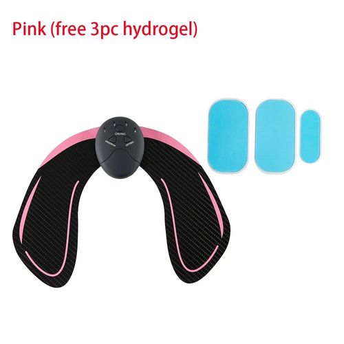 Ems-Entraîneur Abdominal Et Fessier,Appareil De Musculation,Pour Perte De Poids,Masseur De Taille Saillante,Adapté Aux Exercices D'amincissement À Domicile - Type Pink-3pc Hydrogel