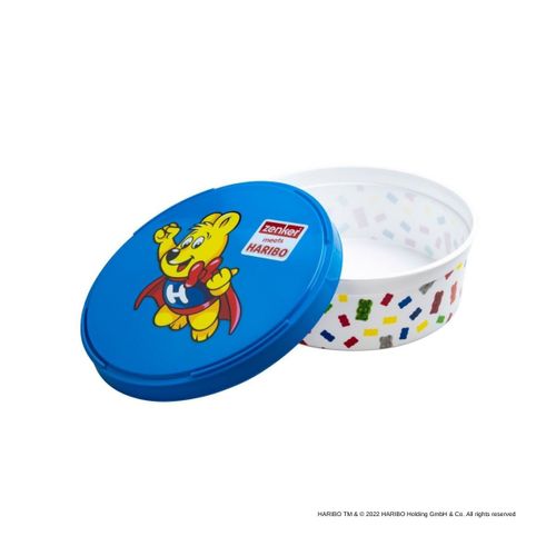 Zenker 46518 Boîte À Gâteau Haribo, Boîte À Biscuit, Boite De Rangement, Boîte À Bonbon, Polypropylène, Bleu, Blanc, 18,7 X 7,4 Cm