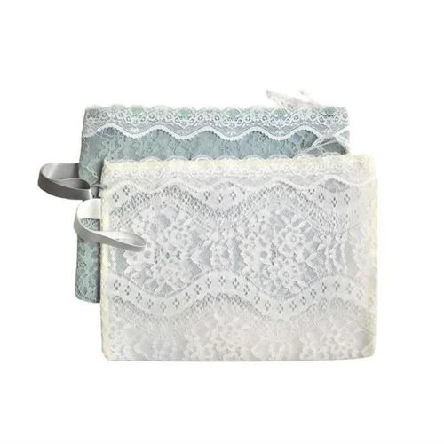 Lot de 2 Pochettes / Trousses Dentelle Multi-usages,Trousse à Maquillage, cosmétique, Trousse Lingerie, Trousse à Crayons