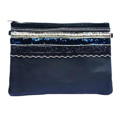 Pochette multiusage - Fait Main - Noir - Simili cuir - Bandoulière - Imperméable