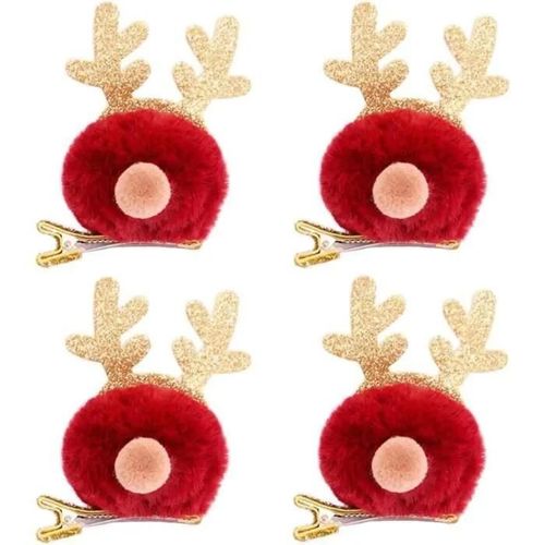 Lot De 5 Barrettes-Pinces À Cheveux Novago Fantaisie Décoratives- Cerf Noel