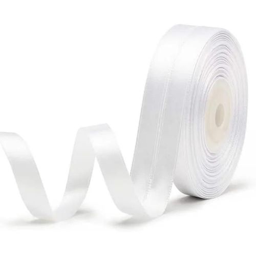 2 Rouleaux De Ruban Satin Pour Vos Cadeaux Et Décoration Blanc [ Largeur 1 Cm ]