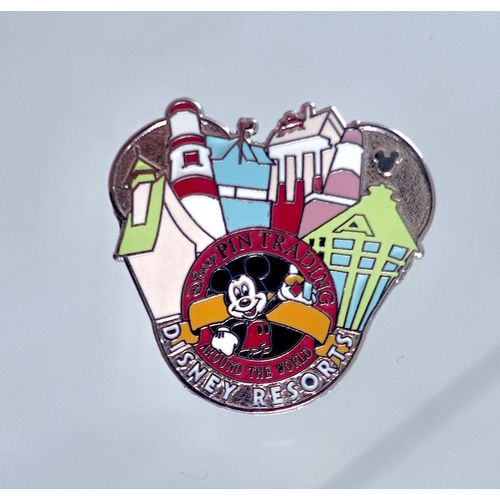 Pins Disney Mickey, Wdw Disney 2007 (World Disneyworld ). Spécial Promotion. Autour Du Monde. Disney Resorts.Lanyard Mickey Caché, Officiel Pin Trading Logo 2007.